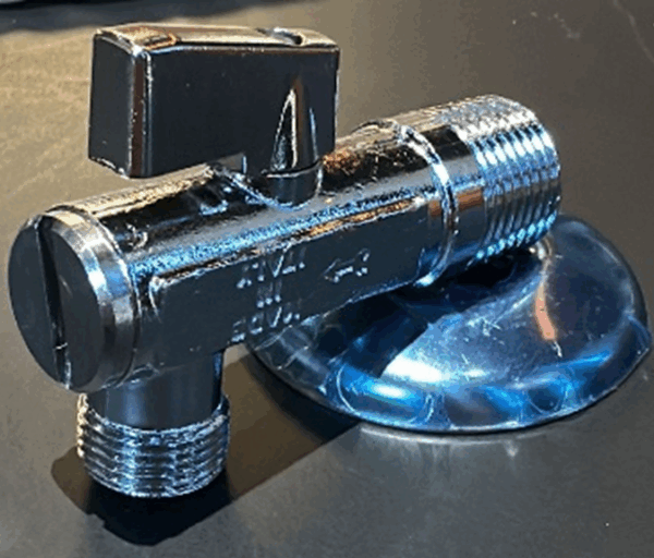 Rubinet nën lavaman me sferë filtri drite 1/2 x 3/8 me rozetë